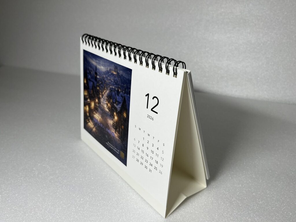 卓上カレンダー12月斜め